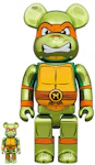 Bearbrick x Teenage Mutant Ninja Turtles Michelangelo 100% & 400% Set