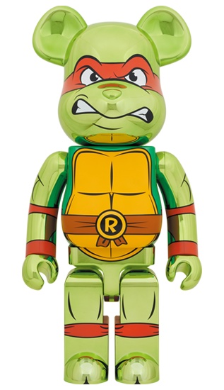 Bearbrick x Teenage Mutant Ninja Turtles Raphael Chrome 1000%