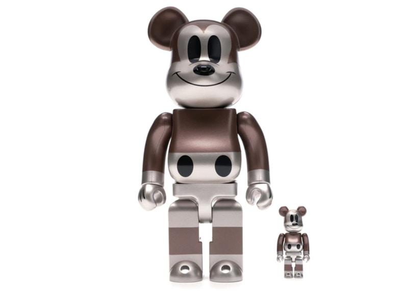 Bearbrick x Undefeated x Disney Mickey Mouse 90th Anniversary 100% & 400%  Set Copper/Black