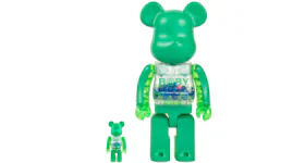 Bearbrick x WF Fashion x My First Bearbrick Baby 100% & 400% Set Green