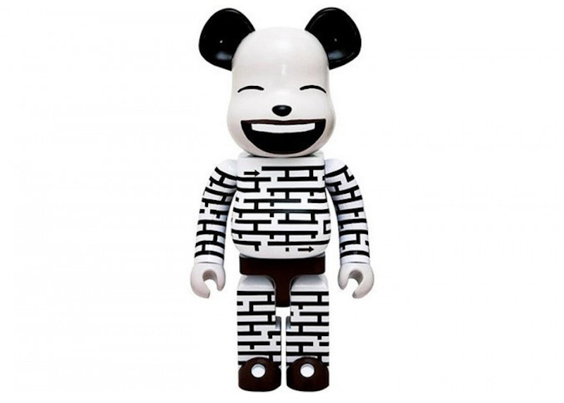 Bearbrick x Yue Minjun (Qiu Tu) 1000% Black/White - GB