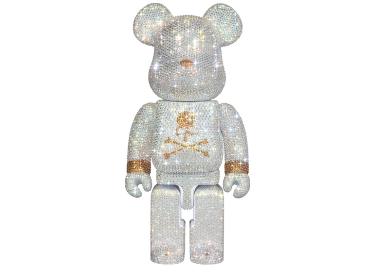 Bearbrick x mastermind JAPAN Crystal Decorate 400% White & Gold Ver.