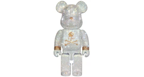 Bearbrick x mastermind JAPAN Crystal Decorate 400% White & Gold Ver.