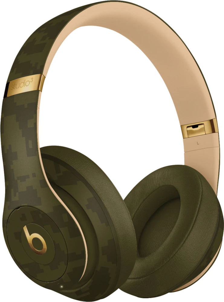 Beats by Dr. - Green Studio3 Wireless Headphones Noise Camo Forest Collection Dre Cancelling MWUH2LL/A US