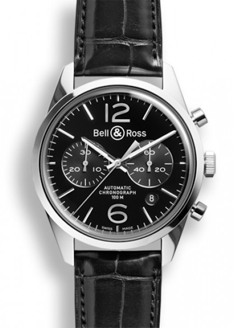 Bell and Ross Vintage Officer BRG126 BL ST SCR 41mm in Stainless