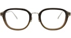 Berluti Round-Frame Acetate Optical Frames Brown Silver Transparent (BL50016U-51-047)