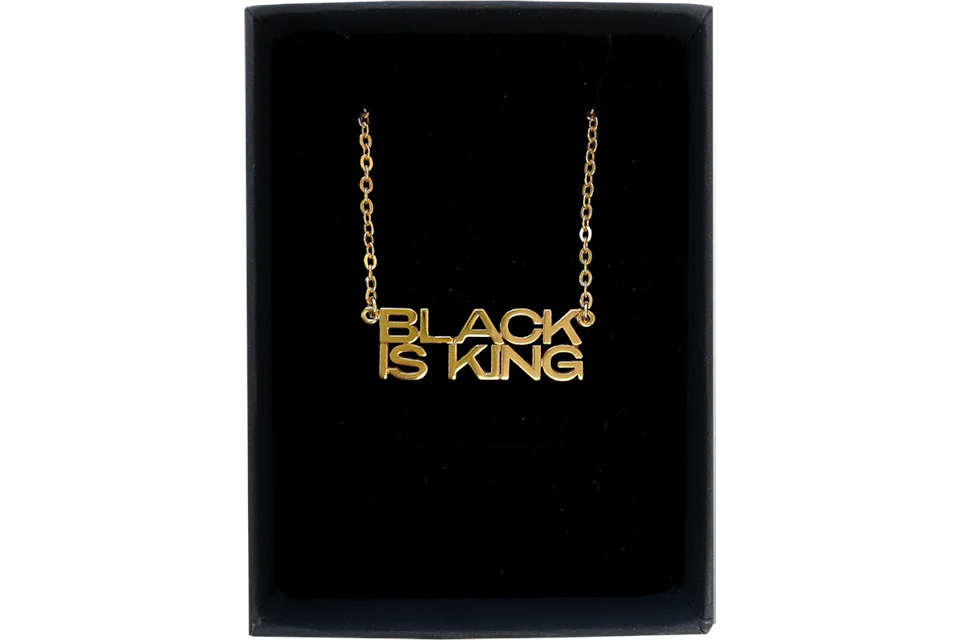 Beyonce Black Is King Nameplate Necklace by Melanie Marie Gold