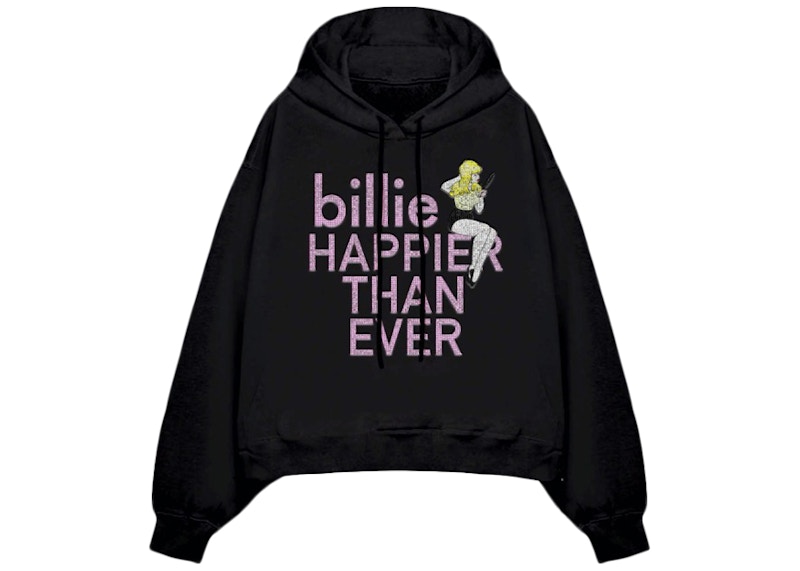 Billie Eilish Limited Edition Pretty Boy Rhinestone Hoodie Black