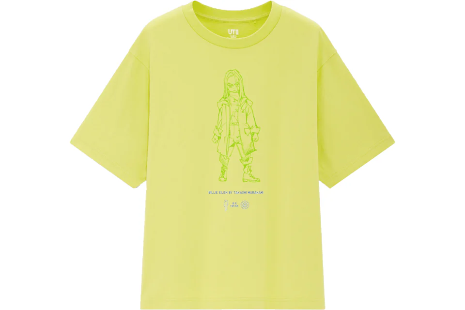 Billie Eilish Sketch T-Shirt (Japanese Womens Sizing) Green