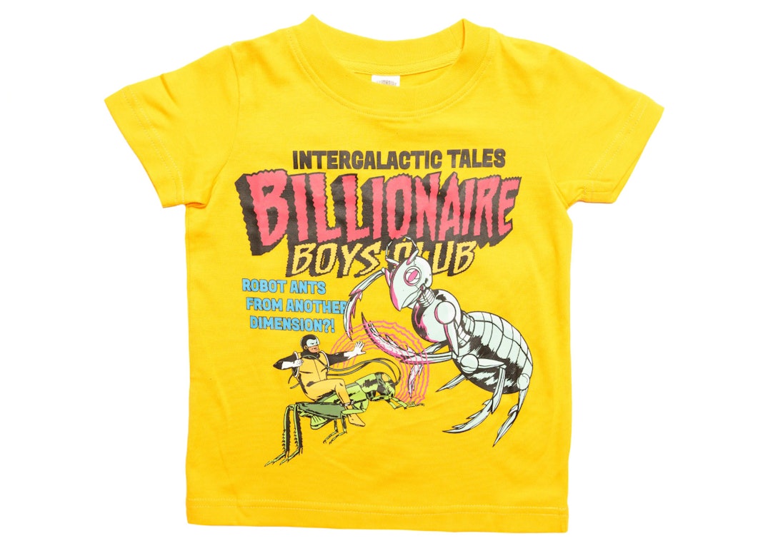 Pre-owned Billionaire Boys Club Little Kids Fly Trap Tee Yellow/citrus