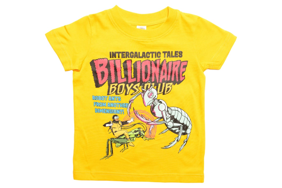 Pre-owned Billionaire Boys Club Little Kids Fly Trap Tee Yellow/citrus