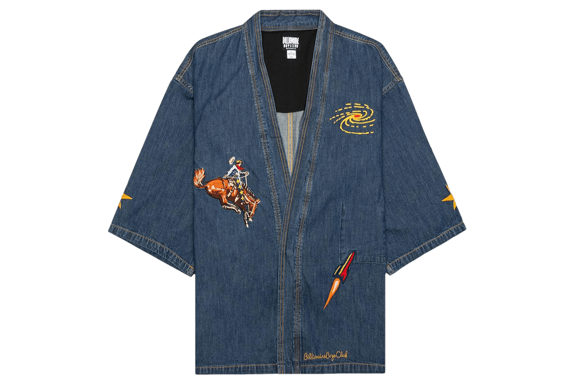 Pre-owned Billionaire Boys Club Space Rider Kimono Shirt Blue/denim