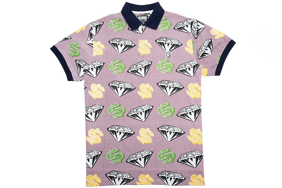 Billionaire Boys Club Spotted Polo Shirt Pink/White