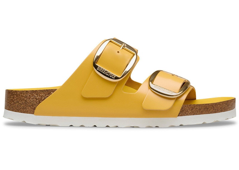 Birkenstock Arizona Big Buckle Natural Leather Patent High-Shine Ochre