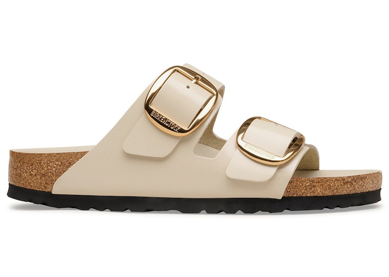 Birkenstock Arizona Big Buckle Natural Leather Patent High-Shine Oyster