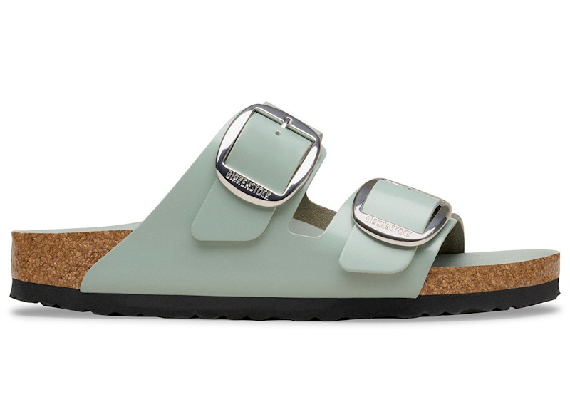Birkenstock Arizona Big Buckle Natural Leather Patent High-Shine Pure Sage
