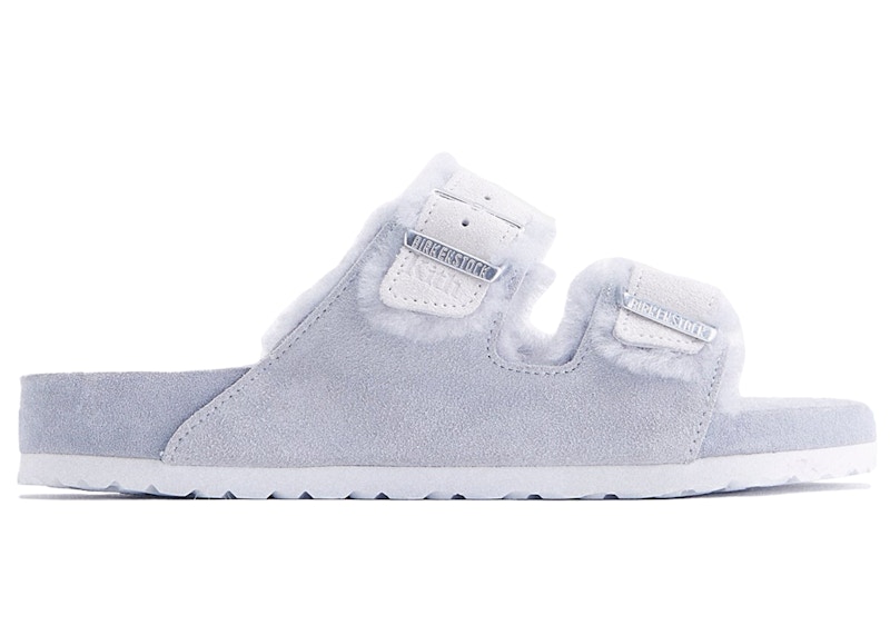 birkenstock arizona shearling blue