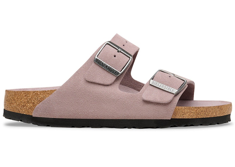 Men's Birkenstock Arizona Soft Footbed Suede Leather Sneakers in Faded Purple Tonal