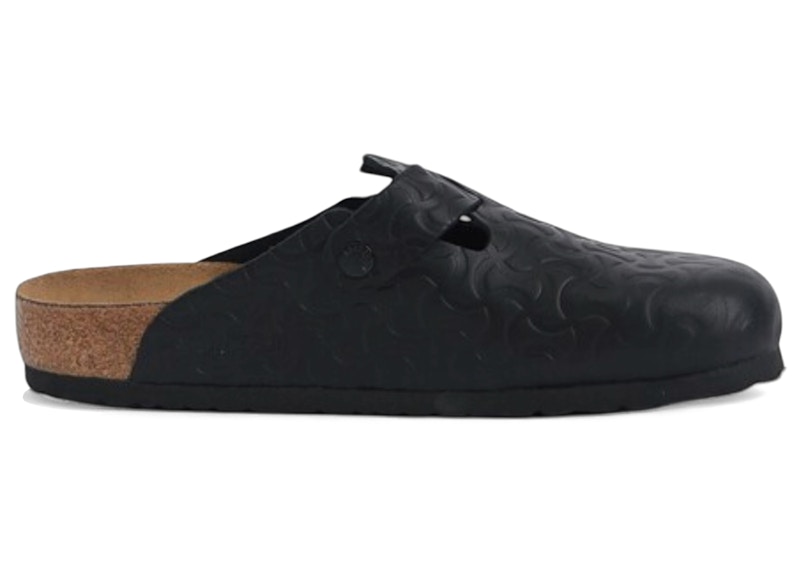 Birkenstock Boston BEAMS Bone Pattern Smooth Black