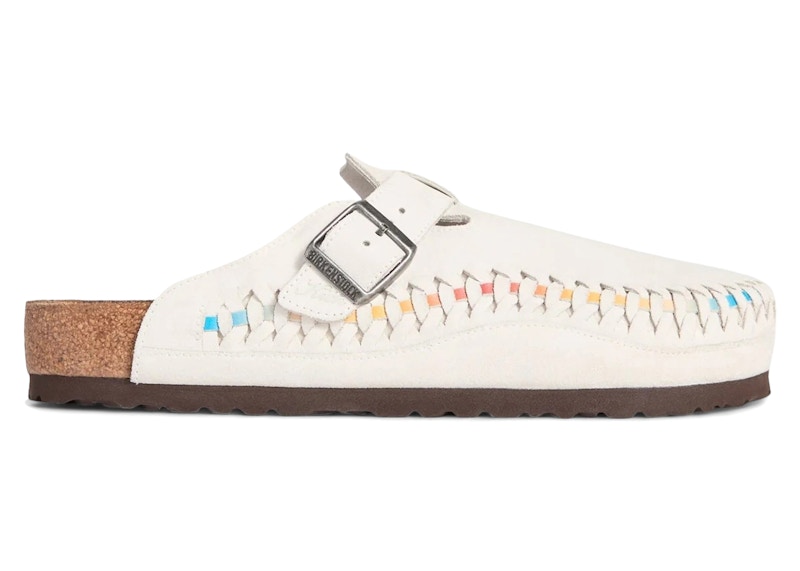 Birkenstock Boston Braided Suede Kith Antique White Tie Dye