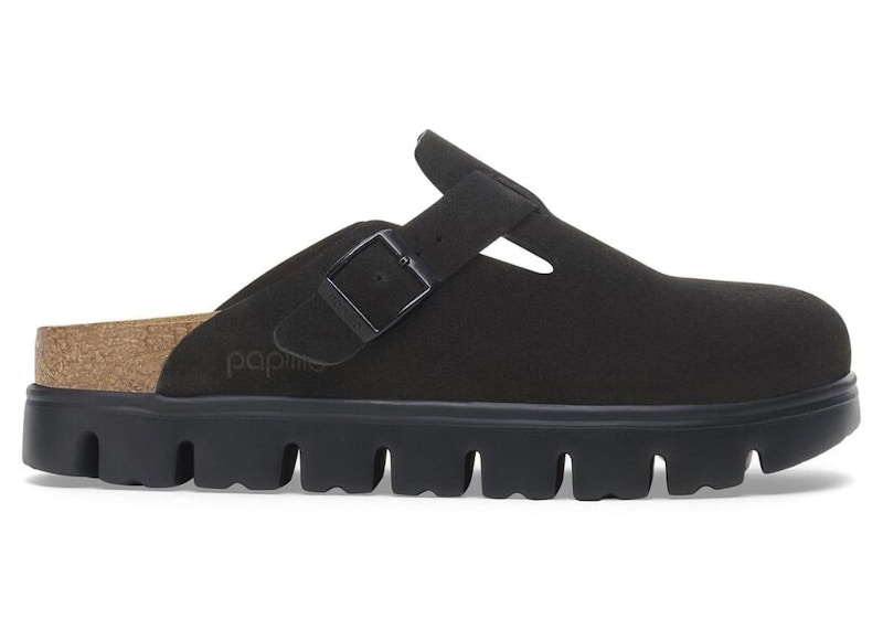 Pre-owned Birkenstock Boston Chunky Suede Sole (narrow) (women's) Sneakers In Black