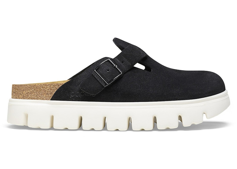 Birkenstock Boston Chunky Suede Black (Narrow) (Women's)