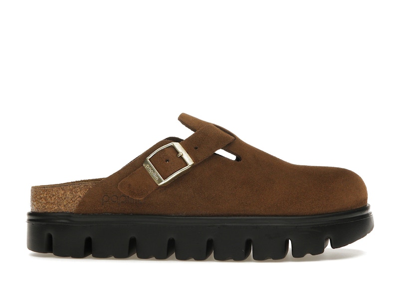 Pre-owned Birkenstock Boston Chunky Suede (narrow) (women's) Sneakers In Dark Tea/black