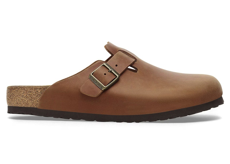 Pre-owned Birkenstock Men's  Boston Oiled Leather Sneakers In Cognac