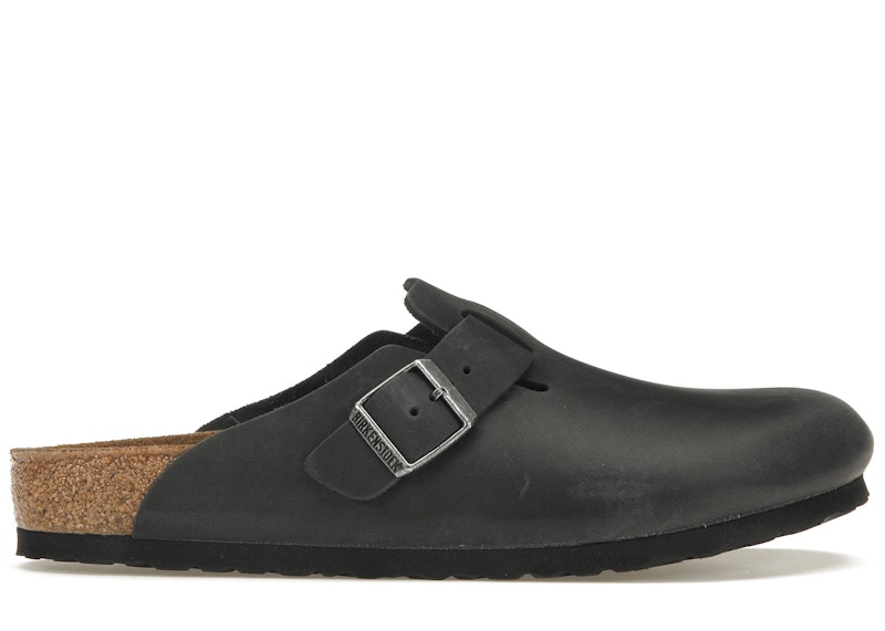 Pre-owned Birkenstock Men's  Boston Oiled Leather Sneakers In Black
