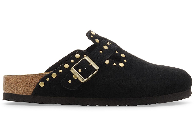 Birkenstock Boston Rivets Suede Leather Black