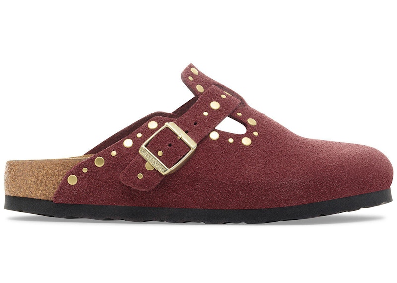 Birkenstock Boston Rivets Suede Leather Zinfandel