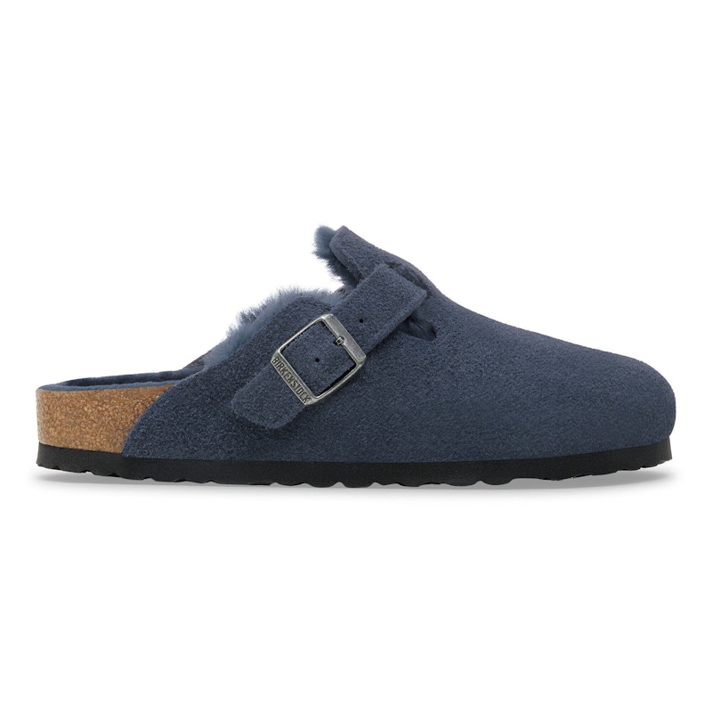 Birkenstock Boston Shearling Suede Leather New Navy