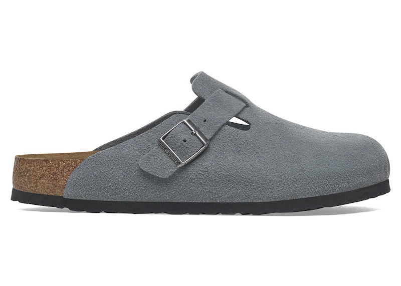 Birkenstock Boston Soft Footbed Suede Basalt Gray