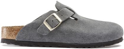 Birkenstock Boston Soft Footbed Suede Taupe (Narrow Fit) Men's ...