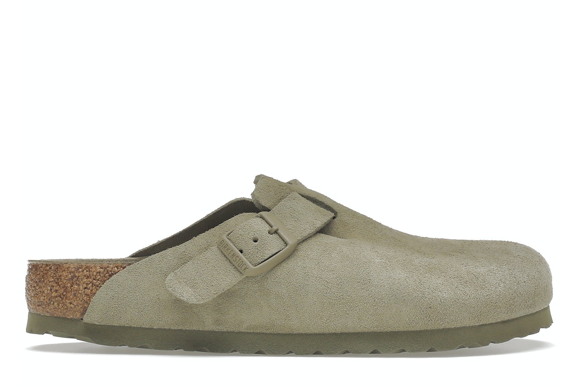 Pre-owned Birkenstock Boston Soft Footbed Suede Faded Khaki
