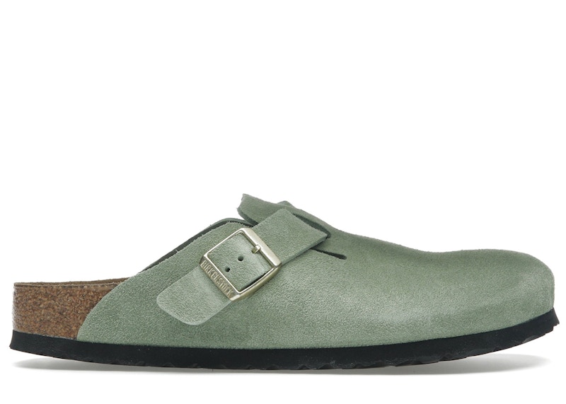 Birkenstock Boston Soft Footbed Suede Green Tea (Narrow Fit)