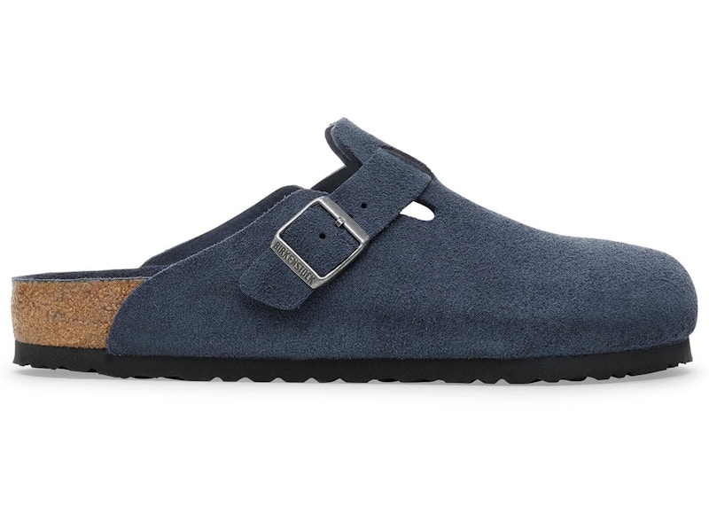 Birkenstock Boston Soft Footbed Suede Leather New Navy Tonal
