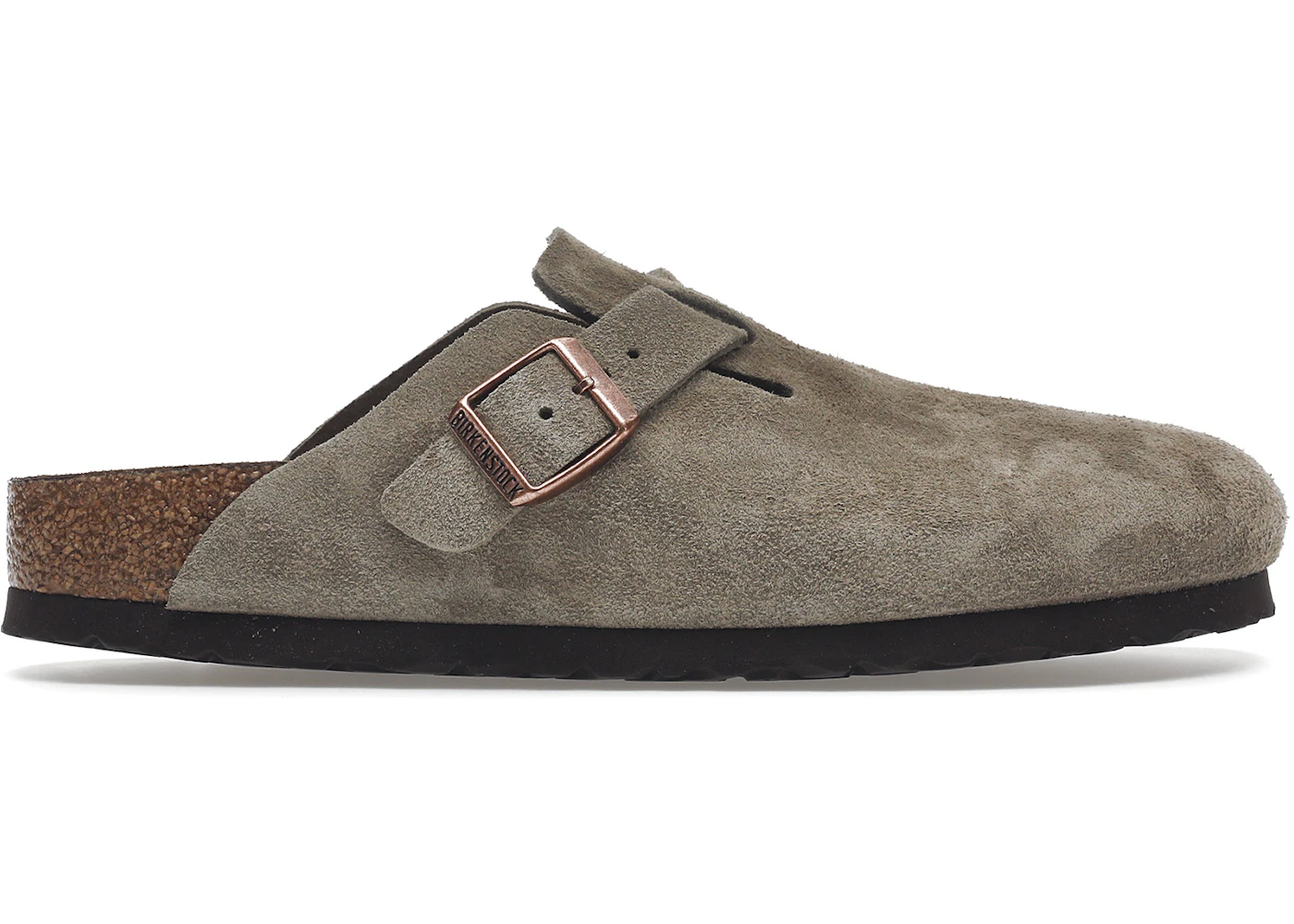 Birkenstock Boston Soft Footbed Suede Taupe (Narrow Fit) Men's