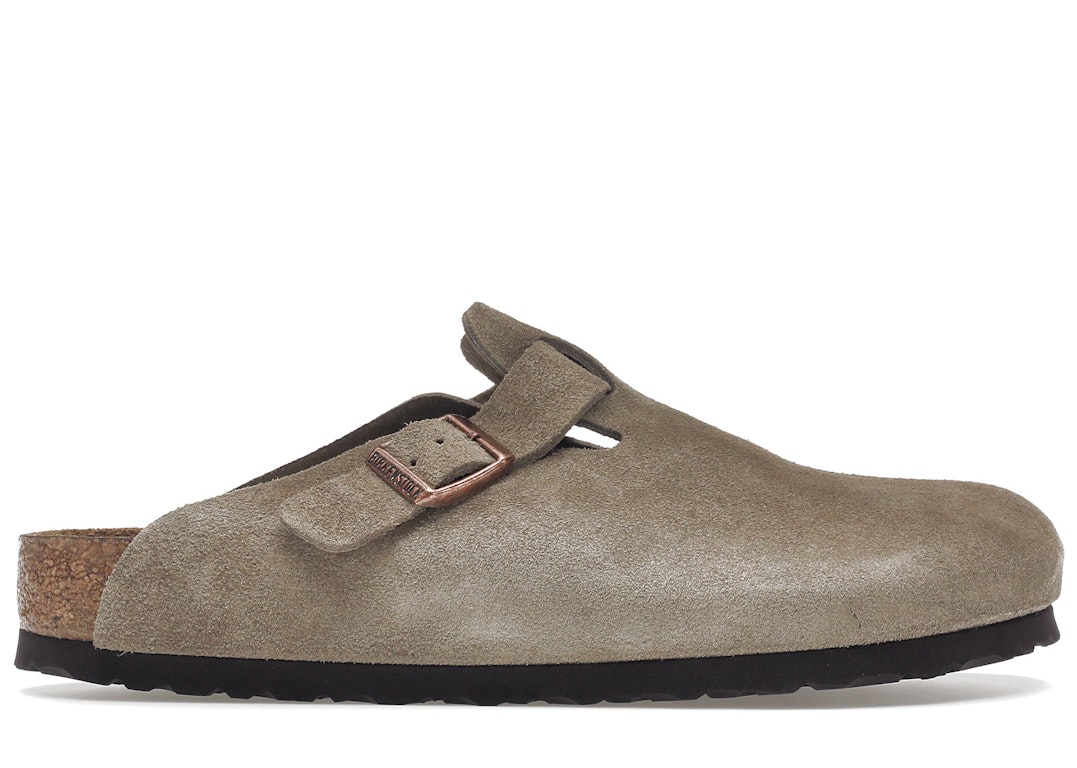 Pre-owned Birkenstock Boston Soft Footbed Suede Taupe