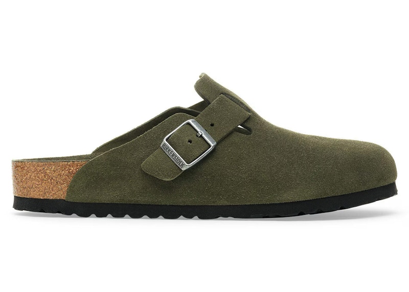 Birkenstock Boston Soft Footbed Suede Thyme Tonal