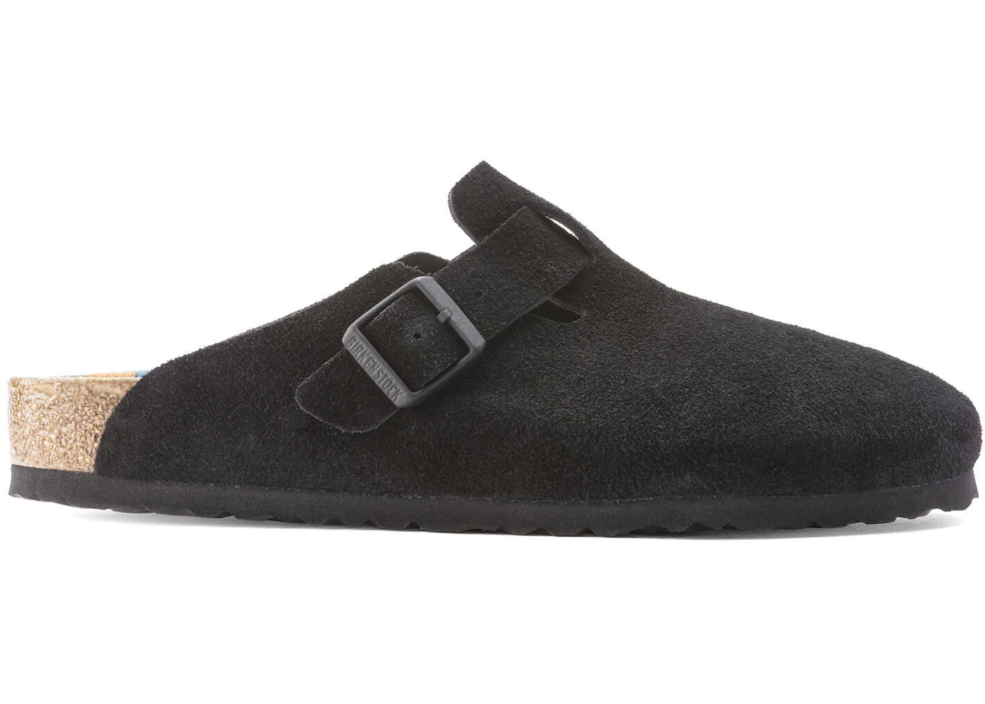 Birkenstock Boston Suede Black Pattern Footbed Men's - 1023460 - US