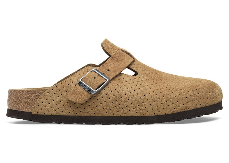Birkenstock Boston Suede Embossed Dotted New Beige