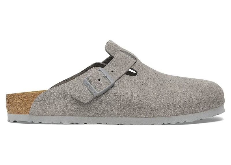 Pre-owned Birkenstock Men's  Boston Suede Sneakers In Stone Coin