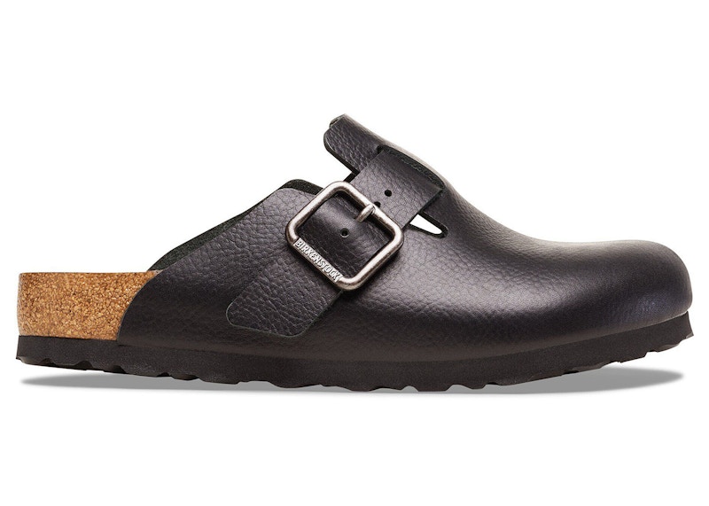 Birkenstock Boston Wire Buckle Leather Vintage Wood Black