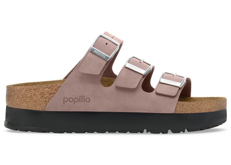 Birkenstock Florida Flex Platform Nubuck Leather Faded Purple