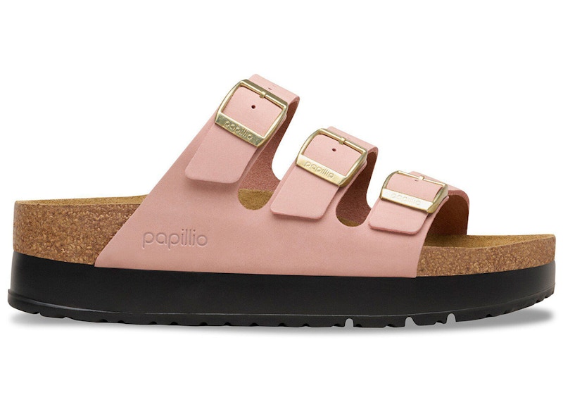 Birkenstock Florida Flex Platform Nubuck Leather Pink Clay