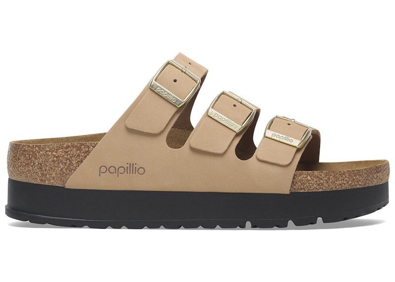 Birkenstock Florida Flex Platform Nubuck Leather Sandcastle
