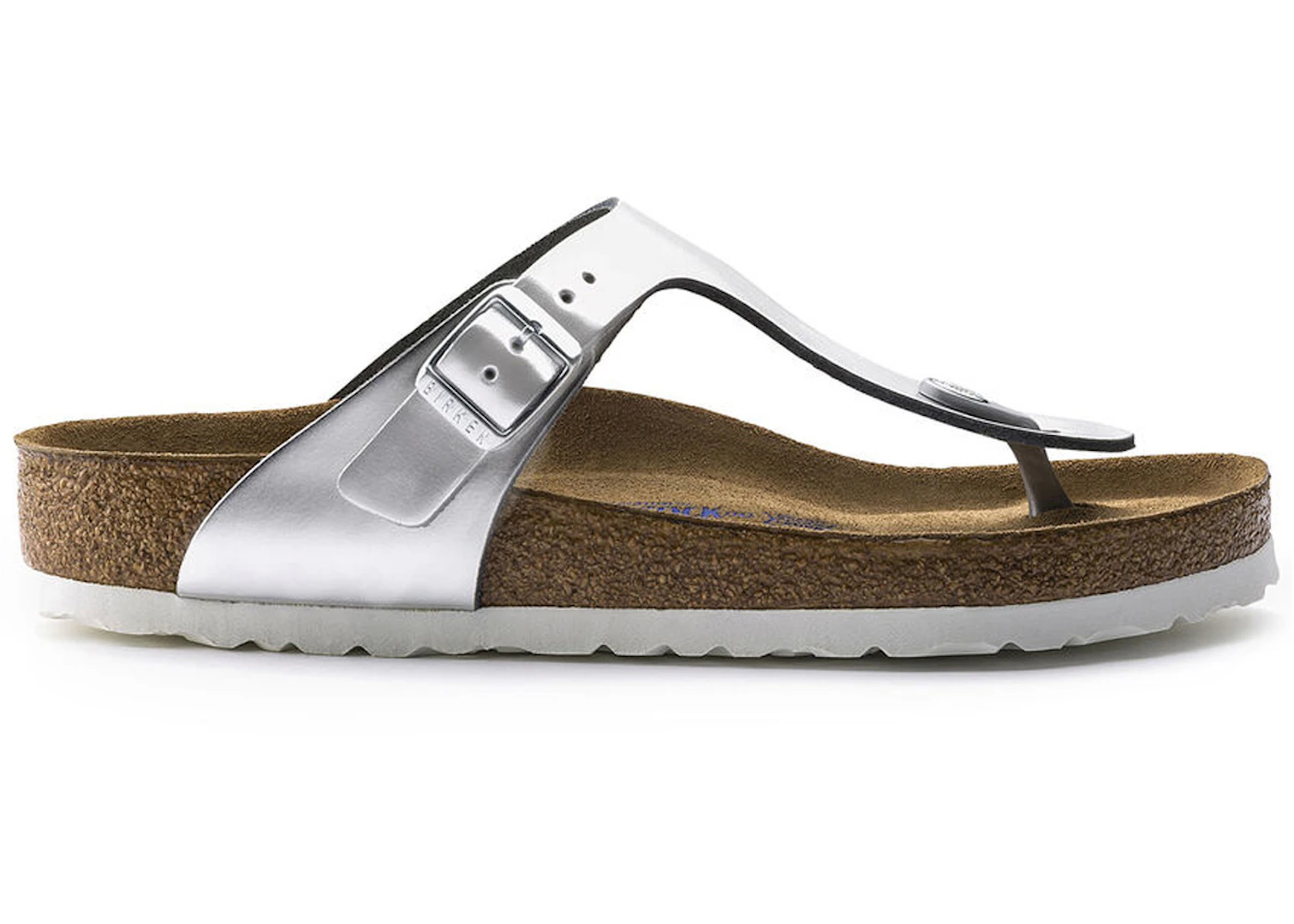 Birkenstock Gizeh Softbed Metallic Silver (Women's) - 1003674 - US