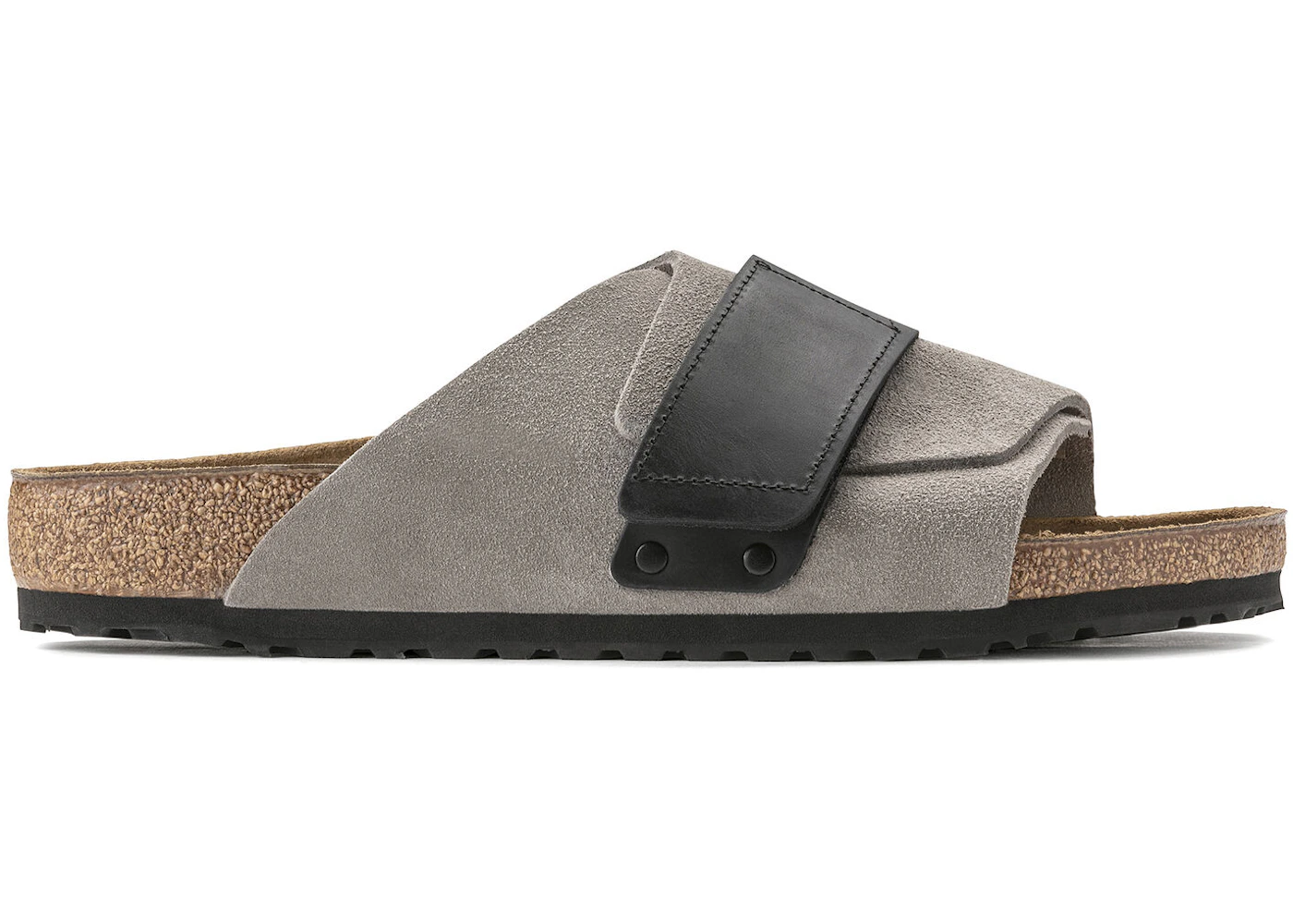 Birkenstock Kyoto Nubuck Suede Stone Coin Black Men's - 1022352 - US
