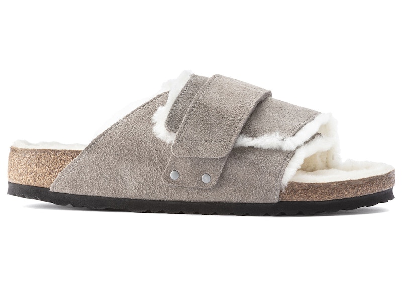 Birkenstock Kyoto Shearling Suede Stone Coin メンズ - 1023197